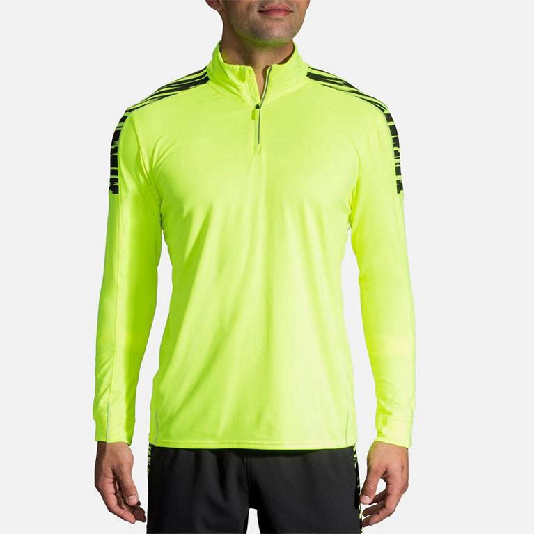 Brooks Nightlife Half Zip - Mens Running Jackets - Yellow (01249ETSX)